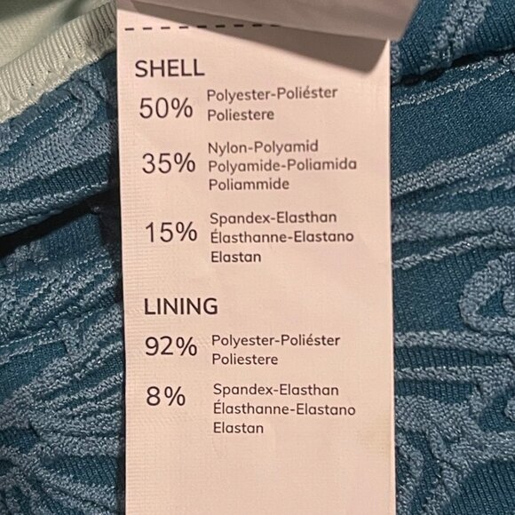 Cupshe Women’s Small Blue Jacquard Bikini Set Scallop V-Neck High Waist Lace-Up - Picture 7 of 8